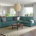KIVIK Corner sofa, 5-seat, Kelinge grey-turquoise