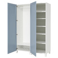PLATSA Wardrobe with 2 doors, white/Sannidal blue, 120x57x191 cm