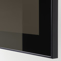 BESTÅ TV storage combination/glass doors, black-brown/Selsviken high-gloss/beige smoked glass, 240x42x231 cm