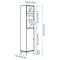 BOASTAD TV storage combination, black/oak veneer, 223x42x185 cm