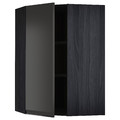 METOD Corner wall cabinet with shelves, black/Upplöv matt anthracite, 68x100 cm