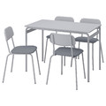 GRÅSALA / GRÅSALA Table and 4 chairs, grey grey/grey, 110 cm