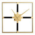 Wall Clock Square 40 x 5 x 40 cm, black/gold