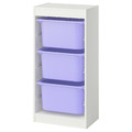 TROFAST Storage combination with boxes, white/lilac, 46x30x94 cm