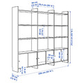 LÅDMAKARE Storage combination w sliding doors, with 9 shelves/oak effect, 238x35x212 cm