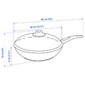 HEMLAGAD Sauté pan with lid, non-stick coating black, 26 cm