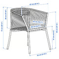 SEGERÖN Outdoor chair with armrests, white/beige