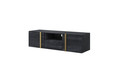 Wall-Mounted TV Cabinet Verica 150 cm, charcoal/gold handles