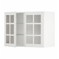 METOD Wall cabinet w shelves/2 glass drs, white/Stensund white, 80x60 cm