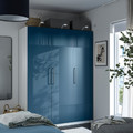 PAX / FYRUDDEN Wardrobe combination, white/blue, 150x58x201 cm