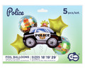 Foil Balloons Set Police 5pcs