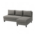 ÄLVDALEN 3-seat sofa-bed with chaise longue, Knisa grey-beige