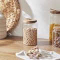 Elegant Glass Jar with Acacia Lid 23cm