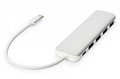 Digitus 4-Port USB-C HUB + PD 4x USB 3.0, 1x PD Charging, silver