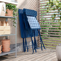 SUNDSÖ Table and 2 folding chairs, outdoor dark blue/dark blue Kuddarna light grey-beige, 65x65 cm
