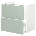 ENHET Base cb f washbasin w 2 drawers, white/pale grey-green, 60x42x60 cm
