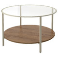 VITTSJÖ Coffee table, light beige/glass, 75 cm
