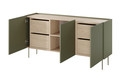 Three-Door Cabinet with Drawers Desin 170, olive/nagano oak