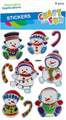 Metallic Snowman Sticker Decorations, 9 pcs
