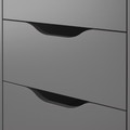 ALEX Drawer unit on castors, dark grey/black, 36x76 cm