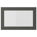 SINDVIK Glass door, dark grey/clear glass, 60x38 cm