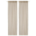 HÄLLEBRÄCKA Sheer curtains, 1 pair, light beige, 145x300 cm