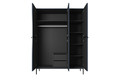 Wardrobe Nicole with Drawer Unit 150 cm, dark blue, black handles and legs