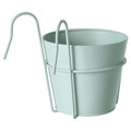 VITLÖK Plant pot with holder, in/outdoor/turquoise, 15 cm