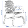 SALNÖ Chair with armrests, rattan