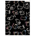 Document File Folder with Elastic Band A4 1pc Kitty, black, assorted patterns