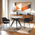 Dining Table Troy 90cm, transparent/black