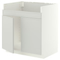 METOD Base cab f HAVSEN double bowl sink, white/Aspudden light grey, 80x60 cm