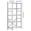 IVAR Shelving unit, pine, 89x50x179 cm