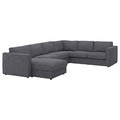 VIMLE Cvr crnr sofa, 5-seat w chaise lng, Gunnared medium grey