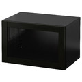 BESTÅ Wall-mounted cabinet combination, black-brown/Sindvik black-brown clear glass, 60x42x38 cm