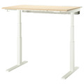 MITTZON Desk sit/stand, electric birch veneer/white, 120x80 cm
