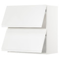 METOD Wall cabinet horizontal w 2 doors, white/Voxtorp high-gloss/white, 80x80 cm