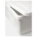 SOCKERBIT Box with lid, white, 38x25x15 cm