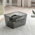 TROFAST Storage combination with boxes, white/dark grey, 46x30x145 cm