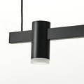 KRANSALG Pendant lamp with 5 lamps, black, 113 cm