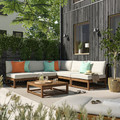 NÄMMARÖ Seat sec for modular sofa, outdoor, light brown stained, 81x81 cm