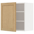 METOD Wall cabinet with shelves, white/Forsbacka oak, 60x60 cm