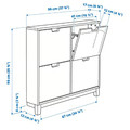 STÄLL Shoe cabinet with 4 compartments, oak veneer, 96x17x90 cm