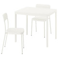 VIHALS / VIHALS Table and 2 chairs, white/white, 84/120x74 cm