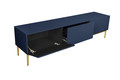 TV Cabinet Nicole 200 cm, dark blue/gold legs