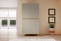 Wardrobe Nicole with Drawer Unit 100 cm, cashmere, gold legs