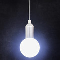 Pendant LED Lamp L, battery-operated, silver