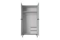 Wardrobe Nicole with Drawer Unit 100 cm, sage, black legs