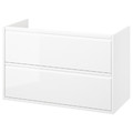 ÄNGSJÖN Wash-stand with drawers, high-gloss white, 100x48x63 cm
