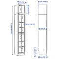 BILLY / OXBERG Bookcase w glass doors/ext unit, black oak effect, 40x30x237 cm